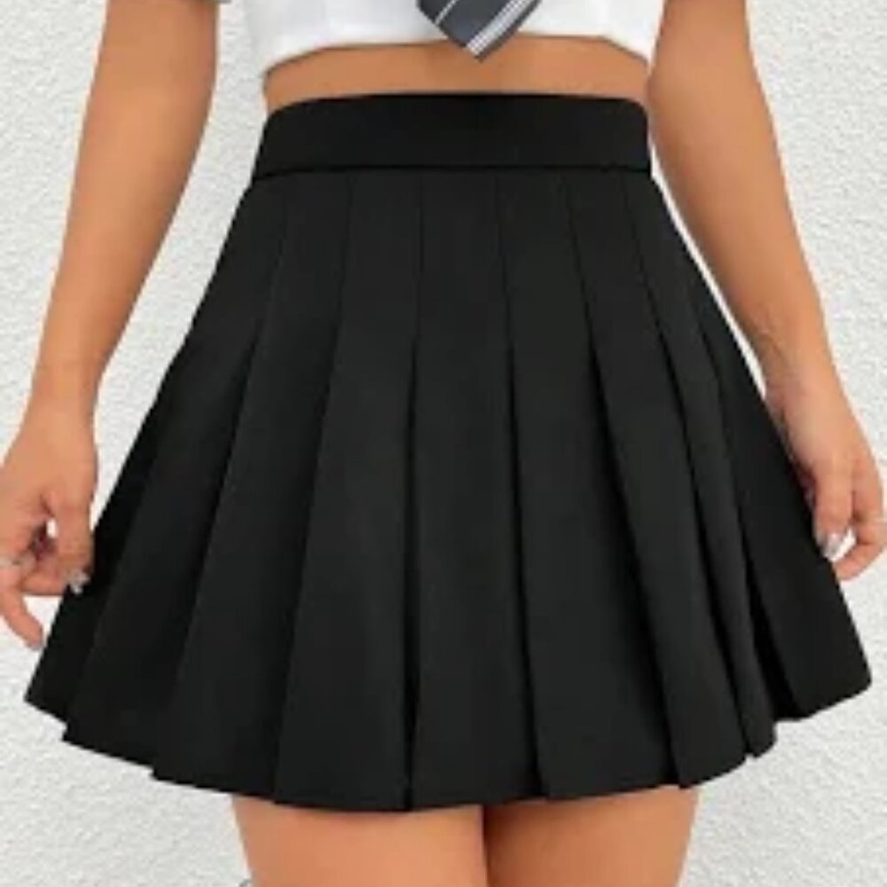 Wild Fable Black Pleated Skater Skirt